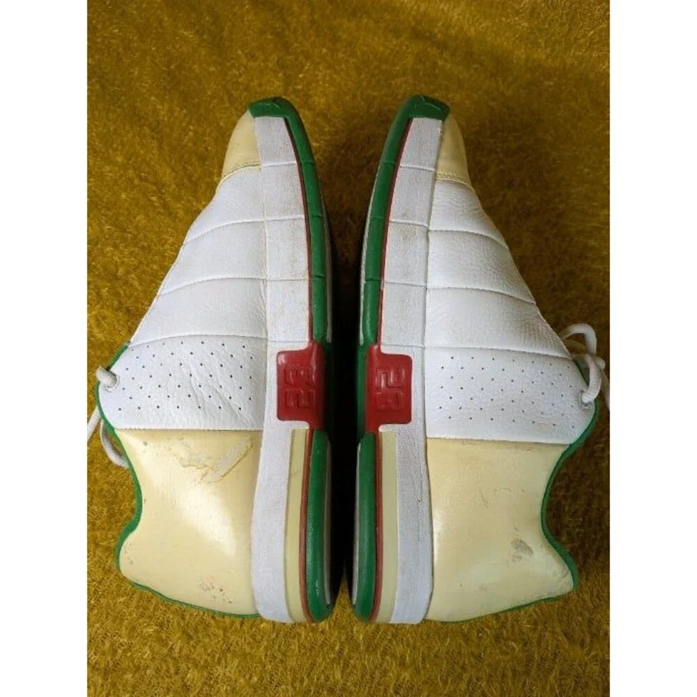 Nike Jordan TE2 Low White Green Red Leather Basketball Sneakers Size 9